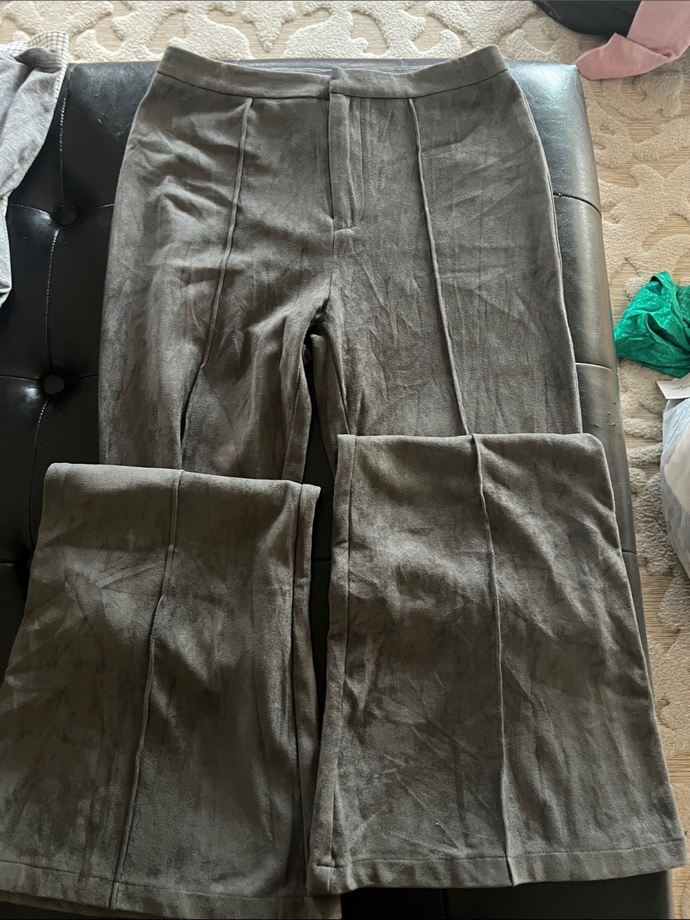 Jealous Tomato womenswOlive Gray Dress Pants - Flared Leg